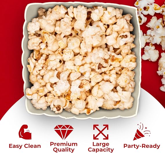 Large Wownic popcorn bucket filled with popcorn for movie night