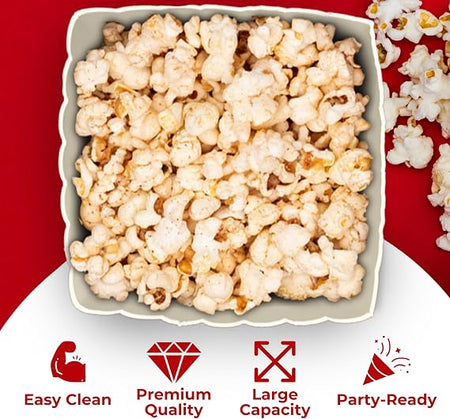 Large Wownic popcorn bucket filled with popcorn for movie night