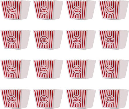 Sixteen Wownic large red and white striped reusable popcorn buckets