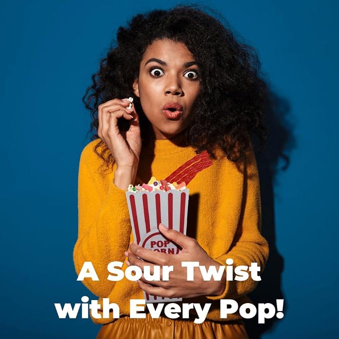 Movie night snack gift set with popcorn and candy for an at-home movie experience