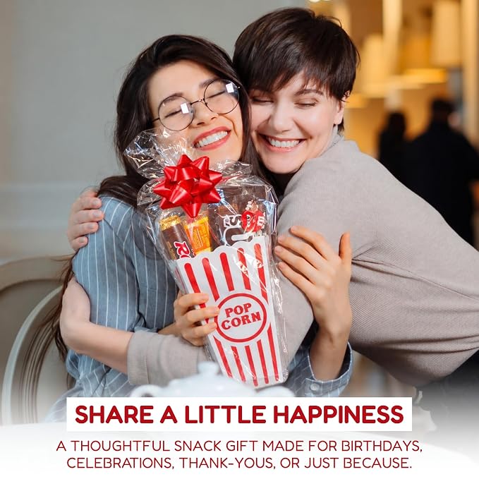 Wrapped Wownic movie night snack gift basket for birthdays celebrations and thank-you gifts