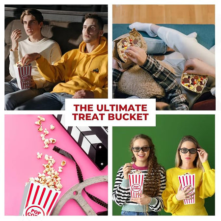 Wownic movie night popcorn snack bucket for home theater and streaming nights