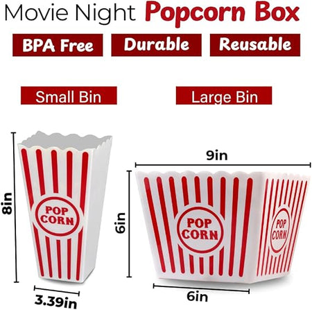 Wownic small and large reusable popcorn bucket dimensions