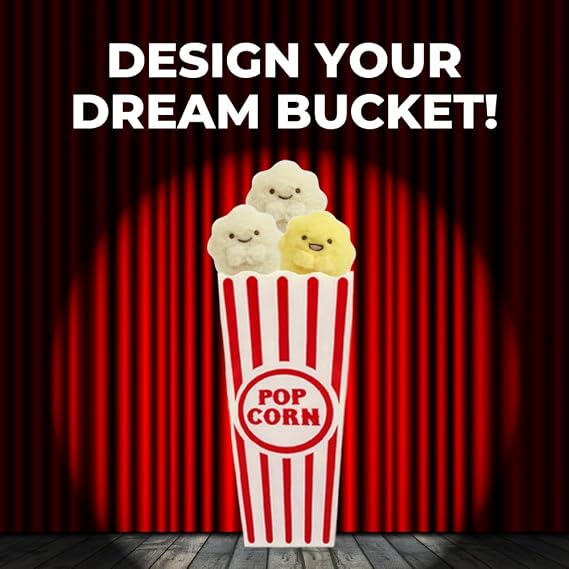 Wownic reusable popcorn bucket filled with fun movie night snacks