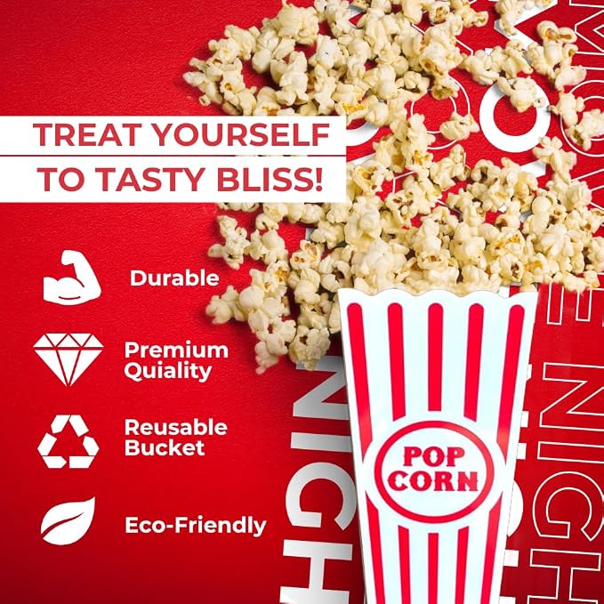 Wownic durable reusable eco-friendly movie night popcorn bucket