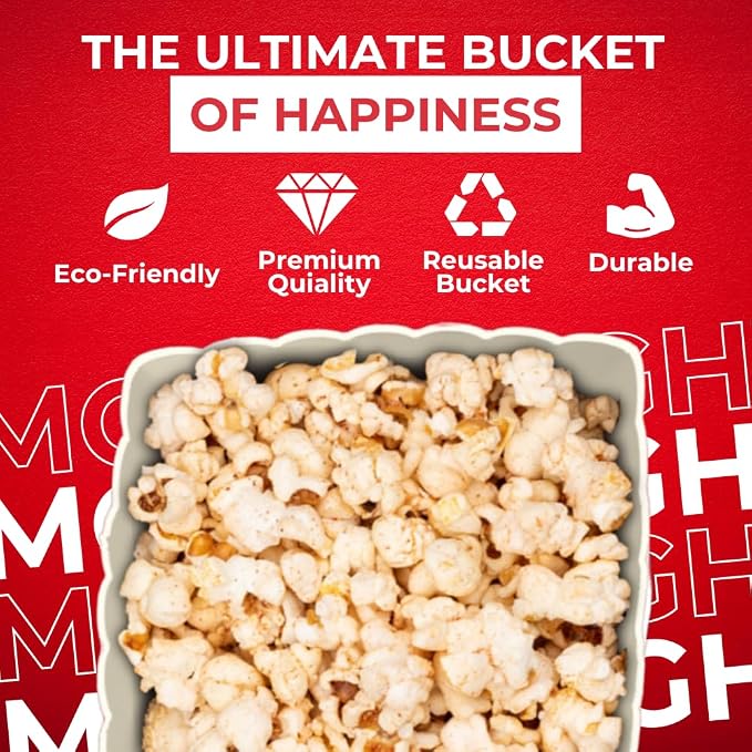 Wownic reusable movie night popcorn bucket featuring durable premium quality construction